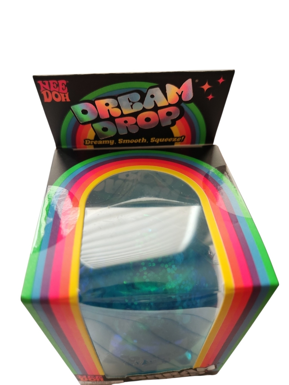 NEW NeeDoh Dream Drop Teal Dreamy Smooth Squeeze & Splash Display Stand Sparkle - Picture 2 of 6